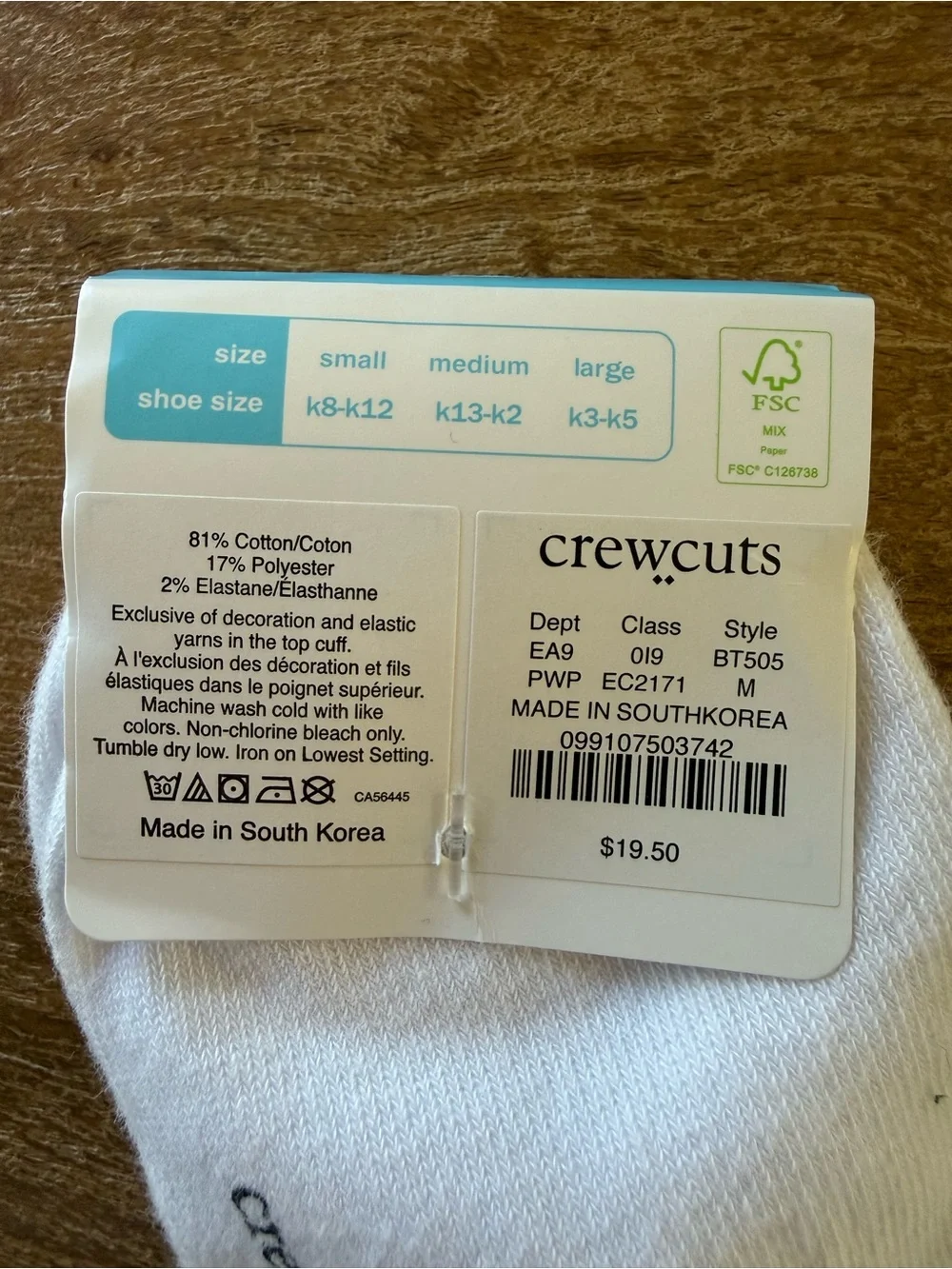 Crewcuts Pink Ruffle Bow Kids Socks